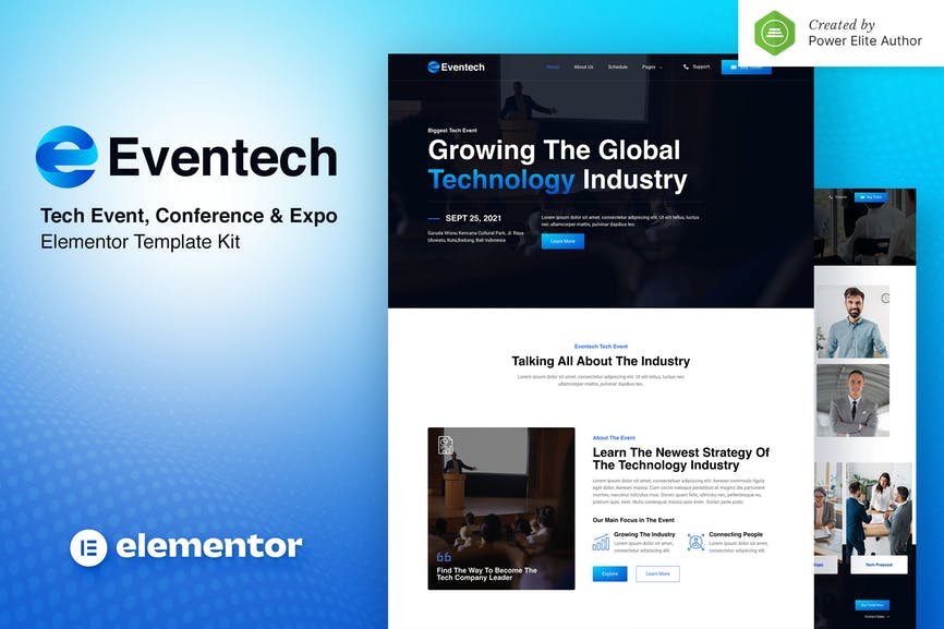 Eventech – Tech Event Conference _ Expo Elementor Template Kit