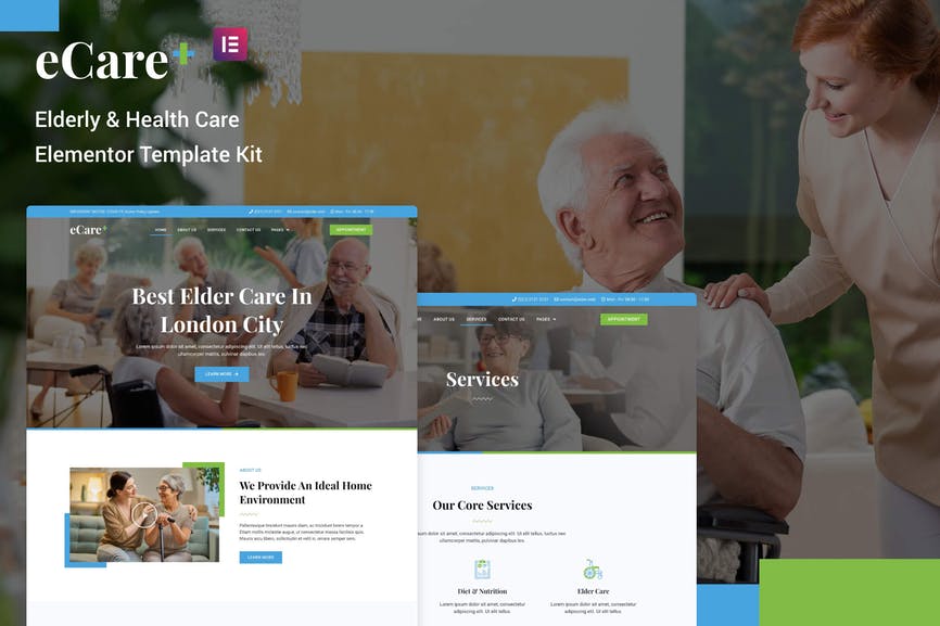 eCare - Elderly _ Health Care Elementor Template Kit
